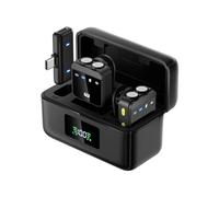 Wireless Lavalier Microphone, Lapel Mic for Recording Podcasts TikTok Vlog ASMR YouTube Videos Livestream Interview Content Creator - Noise Reduction - Clip-On - Battery Indicator (Dual Microphones)