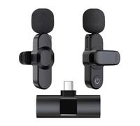 Wireless Lavalier Microphone, Lapel Mic for Recording Podcasts Vlog ASMR | for TikTok YouTube Livestream Interview Content Creator, for Android iPhone iPad DSLR Go-Pro Cameras Laptop, 2 Mic