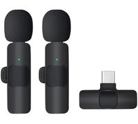 Wireless Lavalier Microphone Plug-Play Mini Microphone Wireless Lapel Mic with Lightning,USB-C and Receiver, Microphone Compatible with type- C Dual and Apple Lightning 8 Pin (Wireless-MIC-TYPE-C)