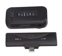 Wireless Lavalier Microphone, Real-Time ABS Radio Clip on Plug and Play Lapel Mic for Live Broadcast