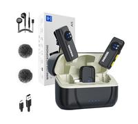 Wireless Lavalier Microphone Set with Charging Case,Compatible with iPhone15+16+/All Android/Type-C,Professional Recording Noise Reduction,Plug and play,for Video,Recording,Interview Podcast,Vlog