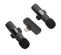 Wireless Lavalier Microphone System, 1 x 2 Wireless Lavalier Microphones for Live Broadcasting