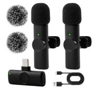 Wireless Lavalier Microphone USB C Clip-On Lapel Mic for iPhone 17/16/15
