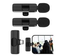 Wireless Lavalier Microphone Usb C, Lapel Bluetooth Mic for Apple iPhone 16e/15 Pro Max/ Plus, Lavalier Microfono Inalambrico Para Android Phone Collar Clip On Mic Mini Lav for Vedio Youtube iPhone 16