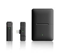 Wireless Lavalier Microphone with Charging Compartment 300m Range Recording Vlog for Youtube Live,Compatible with iPhone,all Camera EP033A (For IOS)