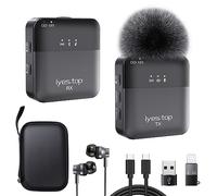Wireless Lavalier Microphone with Real-Time/Audience Monitoring, Audio Ducking, Accompaniment, Reverb, Mute, Noise Cancellation - Mini Clip-on Lapel Bluetooth Mic for iPhone, iPad, Android Phone, PC