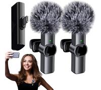Wireless Lavalier Microphones - Noise Reduction Wireless M-i-c, Small Lavalier Unit | Portable Ultra-Low Delay Audio Solution, Clear Voice Pickup Technology with Stable Signal for Streaming