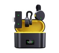 Wireless Lavaliers Microphone - Rechargeable Clip on Microphone - Tool for Vlogs, Interviews, Street Reports, Video Recording, Teachers, Podcasters, Journalists, Presentations