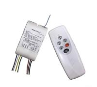 Wireless LED Remote Control Switch 2/3/4-Way for Ceiling Lights with Wall Function, 80 m Range, Timer & Safety Mode, up to 1000 W per Channel (4-Way)