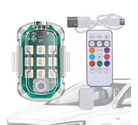 Wireless Led Strobe Light | Remote Control Anti-Collision Strobe Lights with Remote | Flashing Beacon Light, Warning Light Battery Powered Lights with Remote for Rvs, Suvs, Trucks, Motorcycle