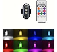 Wireless LED Strobe Lights with Remote Control, 8 Colors USB Charing Waterproof Anti-Collision Led Emergency Warning Lights for Car Motorcycle Drone Aircraft Bike (1PCS)