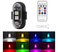 Wireless LED Strobe Lights with Remote Control, Led Emergency Warning Lights ，8 Colors USB Charing Waterproof Anti-Collision，for Car Motorcycle Drone Aircraft Bike