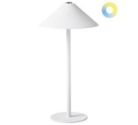 Beliani Wireless Led Table Lamp Francoli With Dimmer Metal White, White