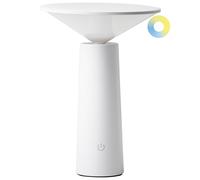 Beliani Wireless Led Table Lamp Levira With Dimmer Metal White, White