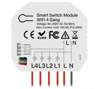 Wireless Light Controller for Living Room Bedroom Automation | 4-way control, WiFi app remote, for voice assistant compatible, power memory, seamless integration
