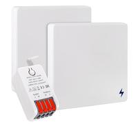 Wireless Light Switch Kit 86 Wall Panel remote light switch and 16 Amp Relay Receiver Controller AC90-250V,Long Range Reomte ON OFF for AC Appliances (2 Switch and 1 Receiver)