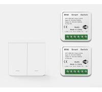 Wireless Light Switch Kit Featuring Voice Control and RF433 Remote Functionality with WiFi Compatible with External Switch Setup for Home Automation (B)