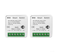 Wireless Light Switch, Wireless Light Switch Kit for Smart, RF433 Remote Control Receiver, Voice & App Control, Install No Wiring Needed, Compatible with Google, White(C)