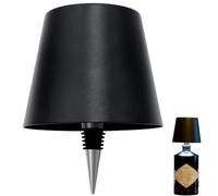 Wireless Liquor Bottle Lamp, 3 Color Wine Bottle Lights Kit Cordless Table Lamp Rechargeable LED Touch Control Dimming Desk Lamp for Bedroom, Restaurant, Bar, Office, Christmas (Black)