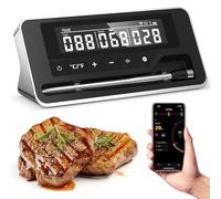 Wireless Meat Thermometer, Bluetooth Grill Thermometer with App, IP67 Waterproof Roasting Thermometer, Wireless, Meat Grill Thermometer for BBQ, Grill, Smoker, Oven, Kitchen