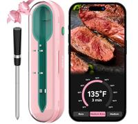 Wireless Meat Thermometer for Grilling and Smoking, CP10 New Gen 500FT Meat Probe Thermometers, Dual Sensor, Dual Alarm, Smart Food Thermometer Probe for BBQ, Oven, Grill, Smoker, Sous Vide - Pink