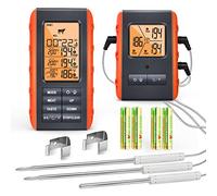 Wireless Meat Thermometer for Grilling Smoking - Kitchen Cooking Candy Thermometer with 3 Probes - Monitor Ambient Temperature Inside The Grill Smoker BBQ Oven Food Turkey Thermometer, 490ft