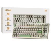 Wireless Mechanical Keyboard,Gasket Mounted with Creamy Sound,Bluetooth/2.4GHz/USB-C,Custom Hot Swappable,RGB Backlit,75% Compact Layout for Gaming/Typing/Win/Mac/PC (Industrial Gray,Linear Switch)