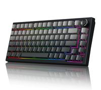 Wireless Mechanical Keyboard with Knob,Tri-Mode BT5.0/2.4GHz/USB-C Hot Swappable Mechanical Keyboard,Pre-lubed Linear Switches,8000mAH Battery RGB Backlit Computer Gaming Keyboards