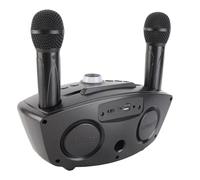 Wireless Mic Karaoke Machine, Speaker Home KTV Karaoke Speaker with Two Microphone for Conference, Karaoke, Recording, Evening Party (Blue)