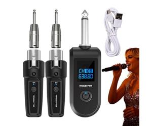Wireless Microphone, Audio Adapter Device, Long Tail Keyword with Channels Rechargeable Transmitter and Receiver for Mixer Guitar Bass, Selling Points Include Stable Signal Clear Sound