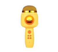 Wireless Microphone Audio Integrated Machine Cartoon With Small Night Light Children's Microphone Bluetooth Wireless Dedicated(Yellow)