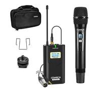 Wireless Microphone Comica CVM-WM100 H UHF 32 Channels Professional Omnidirectional Wireless Handheld Microphone System for Canon Nikon Sony Panasonic Fuji DSLR Camera,XLR Camcorder,Smartphones