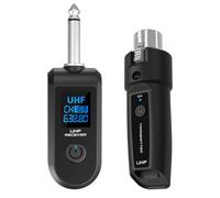 Wireless Microphone Converter Rechargeable XLR Transmitter and Receiver Microphones Wired to Wireless System for Audio Mixer Dynamic Mic Electric Guitar Bass
