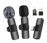 Wireless Microphone for iPhone/iPad/Android Phone/Computer, Intelligent noise reduction, accurate sound reception, Suitable for Video Recording, Live Broadcast, Tiktok, YouTube and Interview