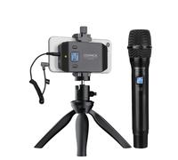 Wireless Microphone for Smartphone, Comica CVM-WS50(H) Handheld Microphone for iPhone/Android Phones Interview, Professional Recording Mic for Sing Video Vlog YouTube TikTok Facebook Livestream