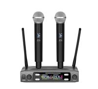 Wireless Microphone Handheld Dual 2 Channels UHF Fixed Frequency Dynamic Mic For Karaoke Wedding Party Band Show