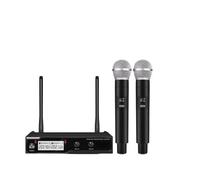 Wireless Microphone Handheld Dual Channels UHF Fixed Frequency Dynamic Mic For Karaoke Wedding Party Band Church Show