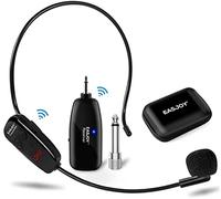 Wireless Microphone Headset,Digital Screen UHF microphones and Handheld 2 in 1 Mic,164 ft (50M) Range,1/8''&1/4'' Plugs for Stage Speakers,Teaching,Voice Amplifier,PA System,Fitness ,Public Speaking