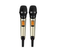 Wireless Microphone KM990 Full Metal Construction For Live Performance Stage Church Karaoke Black(2 Channel)