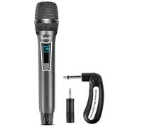 Wireless Microphone, No Delay Handheld Microphone System with Rechargeable Receiver, Suitable for Singing, Teaching, Church, Weddings, and DJ Events (Black, 1 Microphone)