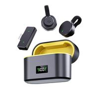 Wireless Microphone, Noise Cancelling Lapel Mini Microphone with Charging Case, Plug-Play Electronics Audio Accessories for Vlog Streaming Interviews Street Reporting Video Recording