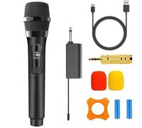 Wireless Microphone Only for Mic Input, UHF Rechargeable Handheld Multipurpose Mic,(Work 10hs) Microphones 150ft Range for Machine Amplifier Speaker Mixer Karaoke Church Speech Wedding Party Singing