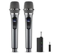 Wireless Microphone,Professional Dual Handheld Cordless Dynamic Mic System with Rechargeable Receiver,Karaoke Microphone Set for Singing, Karaoke, Wedding, DJ, Party, Speech,Church,Class Use,PA System