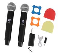 Wireless Microphone, Professional Interference Resistant Chip, 2pcs HiFi Noise Canceling Wireless UHF Microphone with Receiver for Speakers