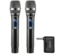 Wireless Microphone, Rechargeable 2.4GHz Wireless Dual Microphone, Dual Handheld Dynamic Microphone,Karaoke Singing, Weddings DJ,Party, Church, Classroom use, 300 feet,Professional cordless