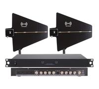 Wireless Microphone Signal Amplifier, 450-950mhz Frequency Range, Equipped With 2 Antenna Panels And 8 Input/Output Ports, Suitable For Stages, Weddings, Live Events, Factories, And Parties