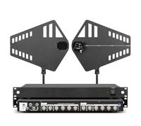 Wireless microphone signal amplifier, 8-channel UHF antenna power distribution, with 2 active directional antenna paddles, for singing, KTV, party