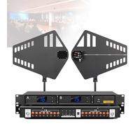 Wireless Microphone Signal Amplifier, UHF Antenna Distribution, 16 Input/Output Ports, 400-950MHz Frequency Range, Includes 2 Active Directional Antenna Paddles