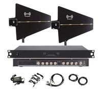 Wireless Microphone Signal Amplifier, UHF Antenna Power Distribution System, 8 Input/Output Ports, 1000m Signal Enhancement, Suitable for Stage Wedding Live Events Factory Parties