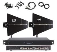 Wireless Microphone Signal Amplifier - UHF Frequency 8-Port Distribution System with Active Directional Antennas